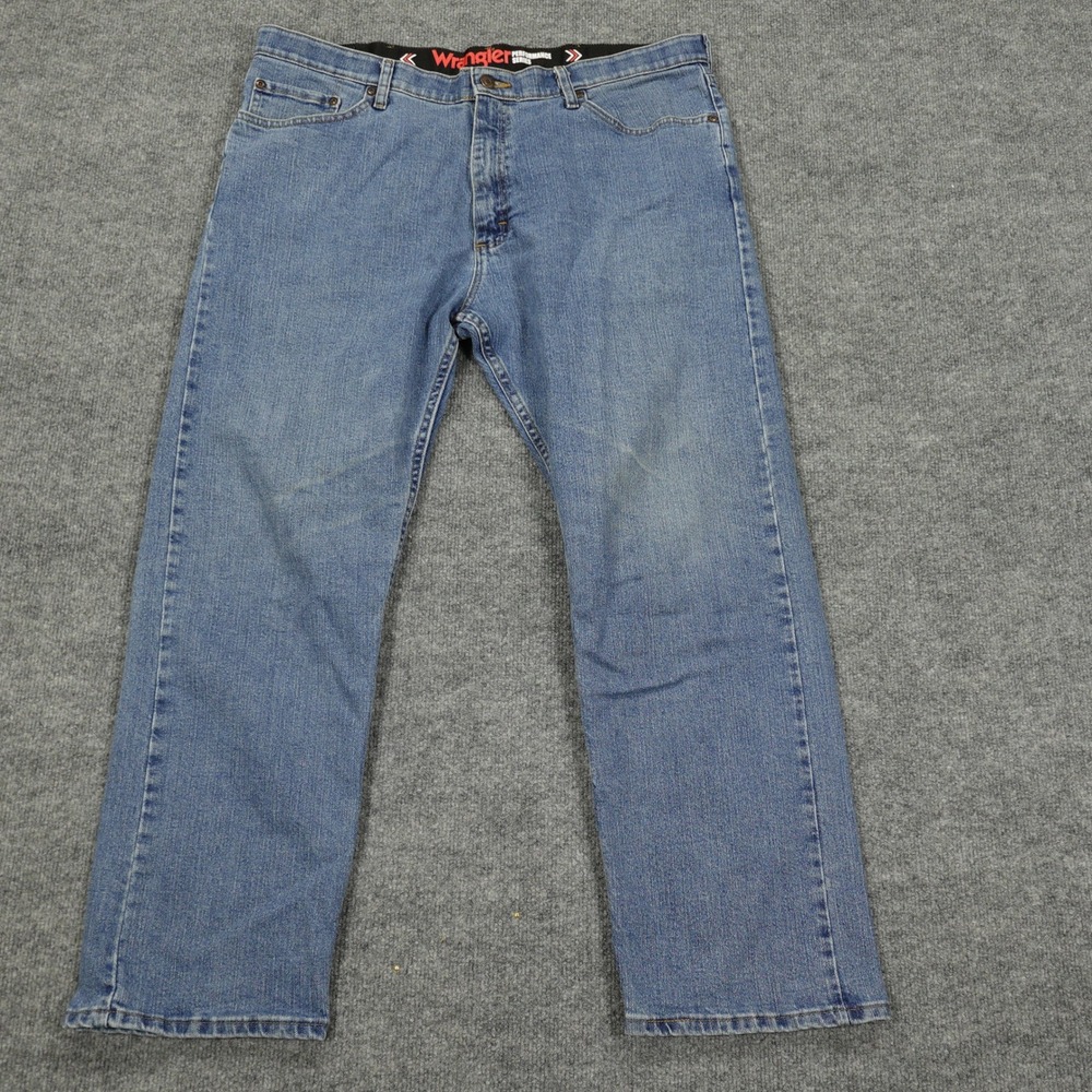 Wrangler Jeans Men 38x29 Blue Performance Series Regular‎ Straight Leg Stretch